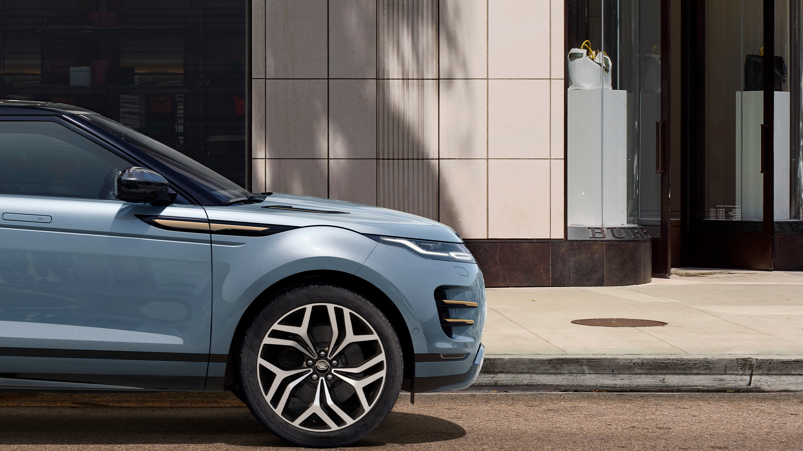 Side view of Range Rover Parked on the road